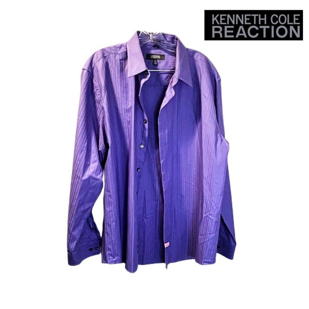 Kenneth Cole Reaction Men's‎ Dress Shirt Slim Fit Solid Butto